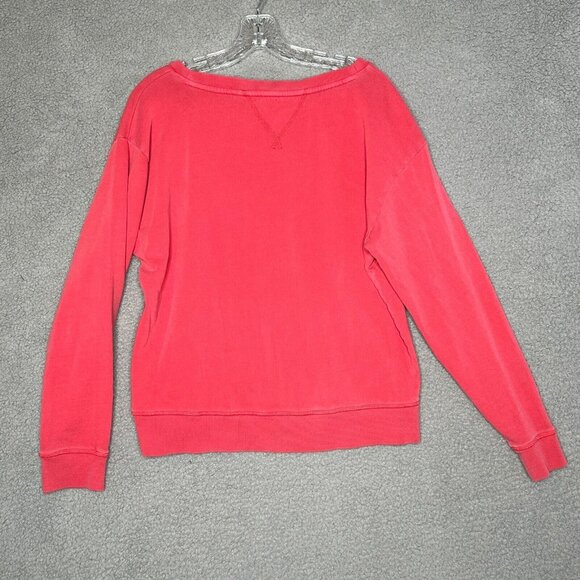 Tommy Hilfiger Sport Womens Pullover Sweatshirt M Red Cotton Graphic Front Logo - Picture 5 of 11